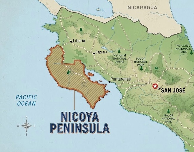 Map of Nicoya Peninsula: A Blue Zone Destination