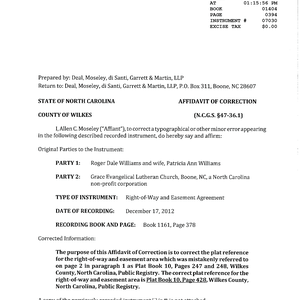 230 ROW Correction Affidavit thumbnail