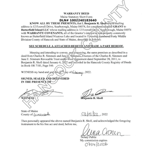 28 Butterfield Island LLC current deed thumbnail