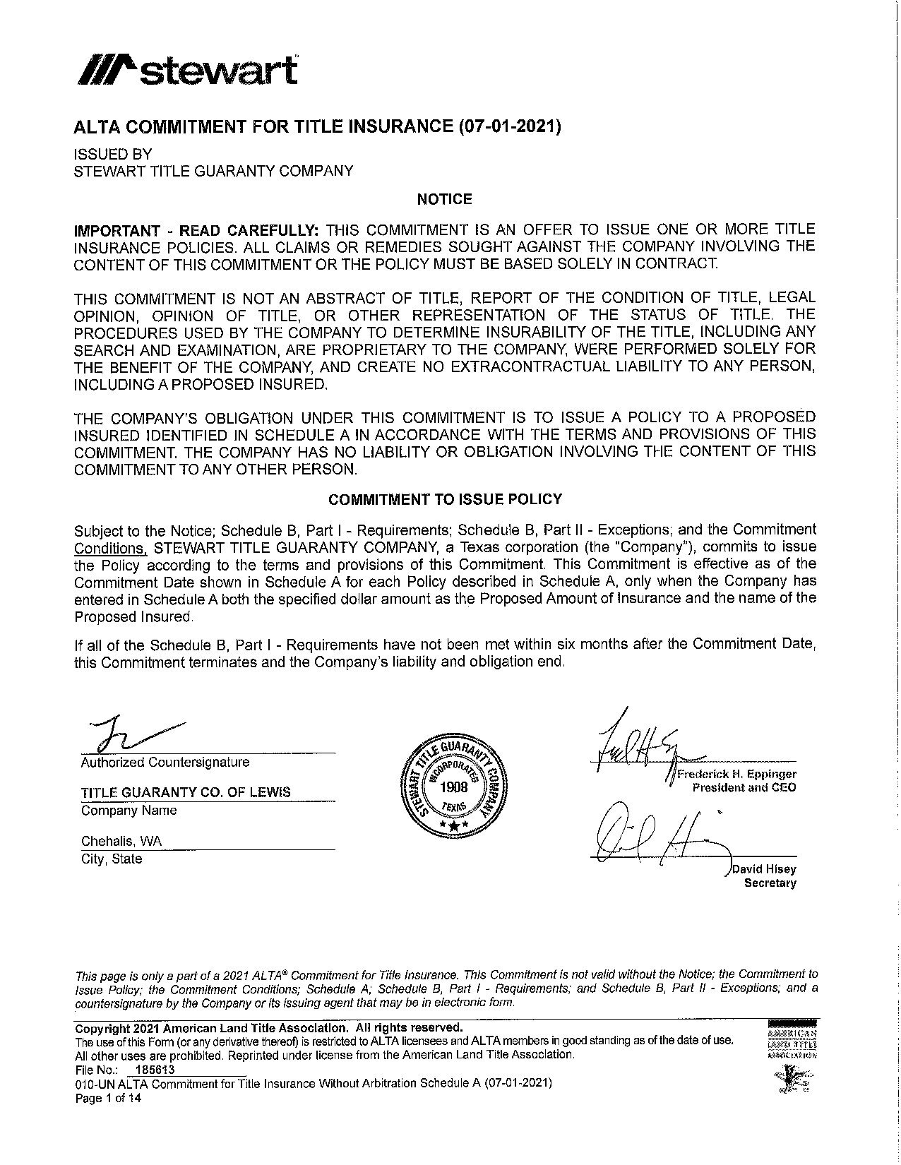 310 Commitment for Title Insurance thumbnail