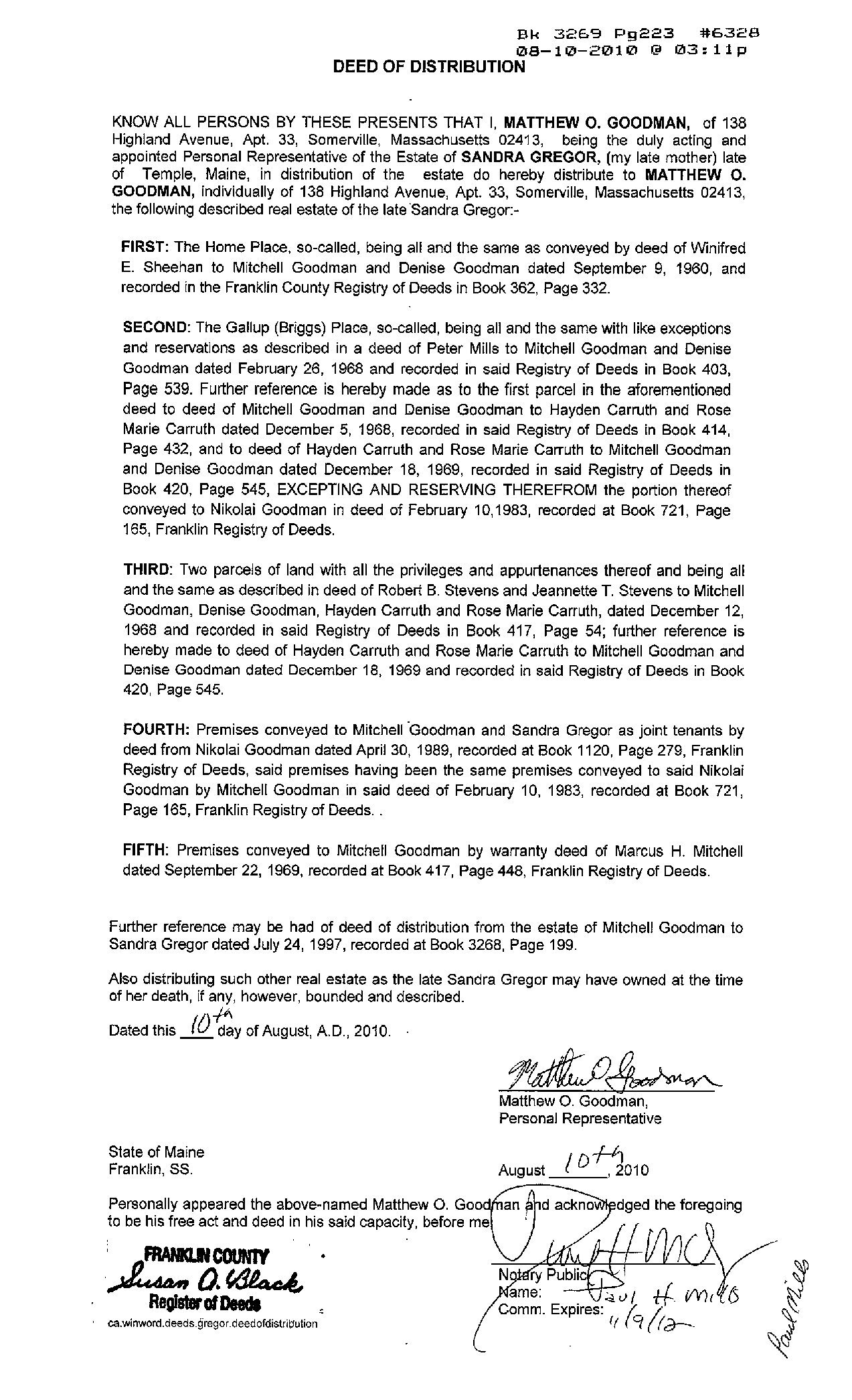 630 Temple Deed of Distribution 3269 B223 thumbnail