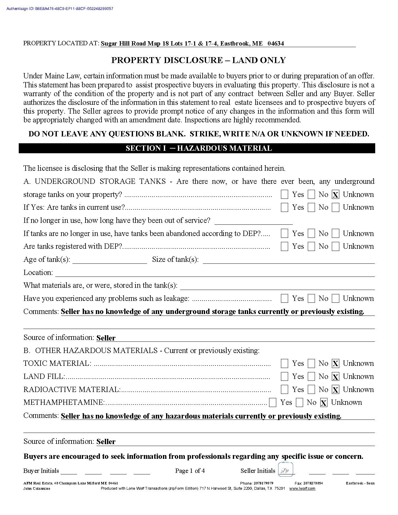 720 Property Disclosure Land Only 724 thumbnail