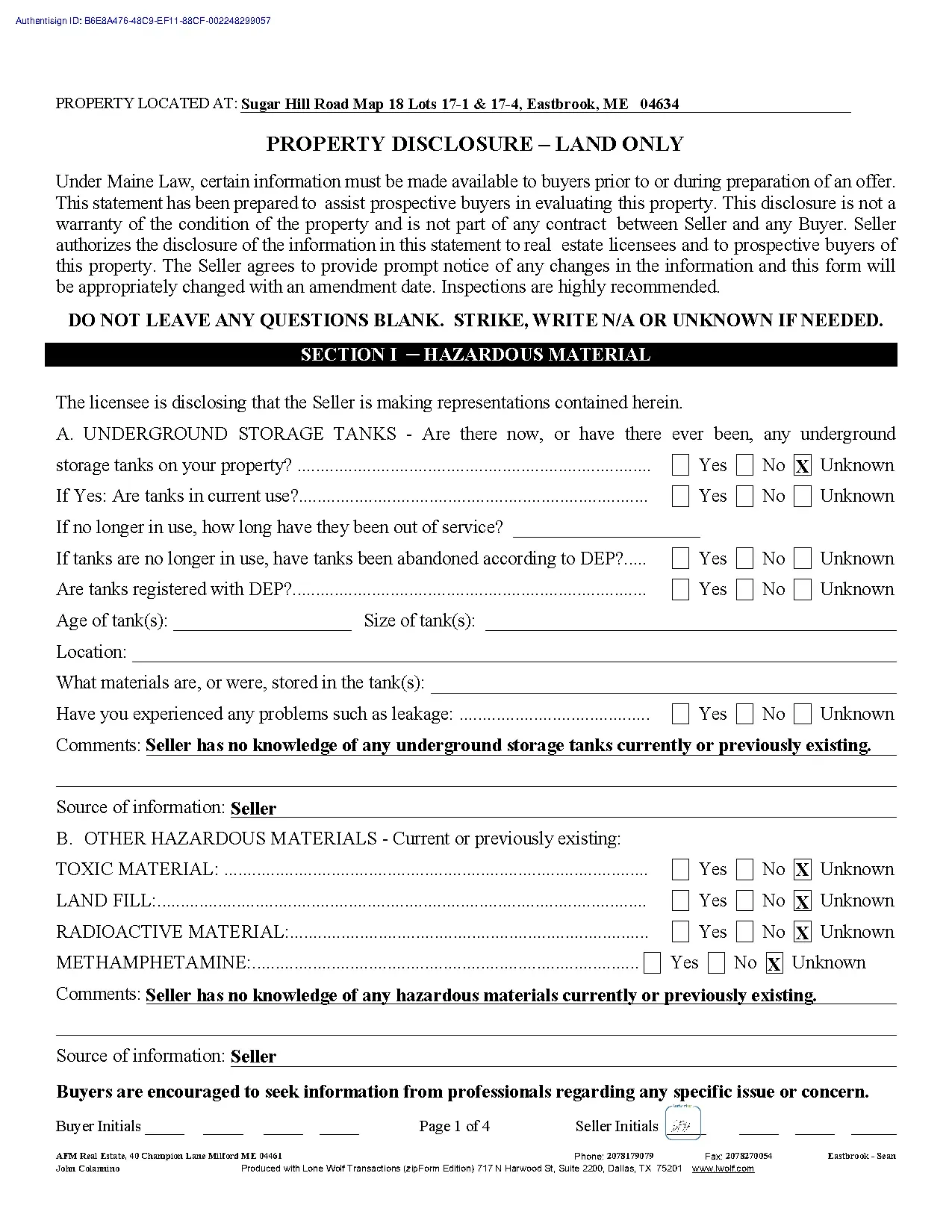 720 Property Disclosure Land Only 724 thumbnail