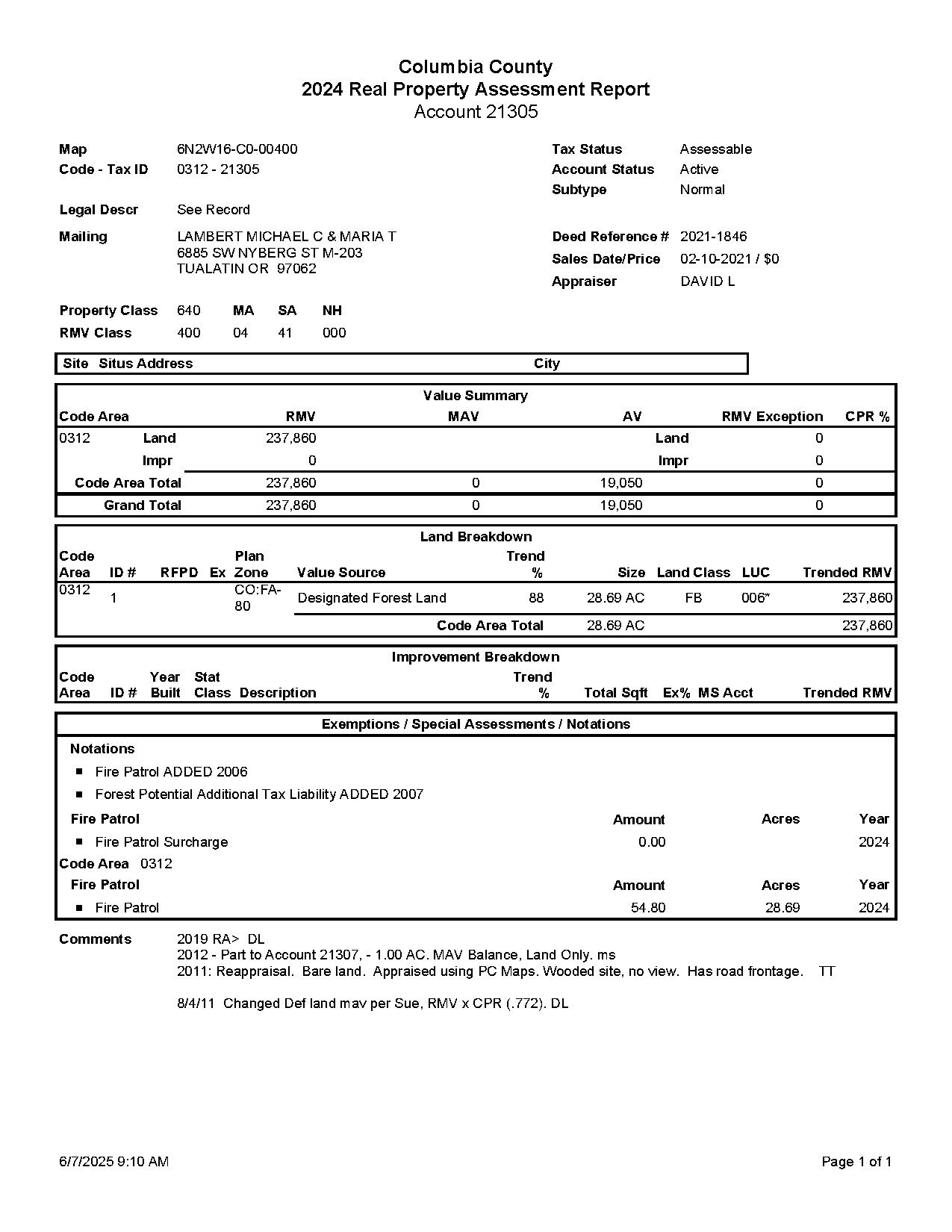 743 County Assessment Summary thumbnail