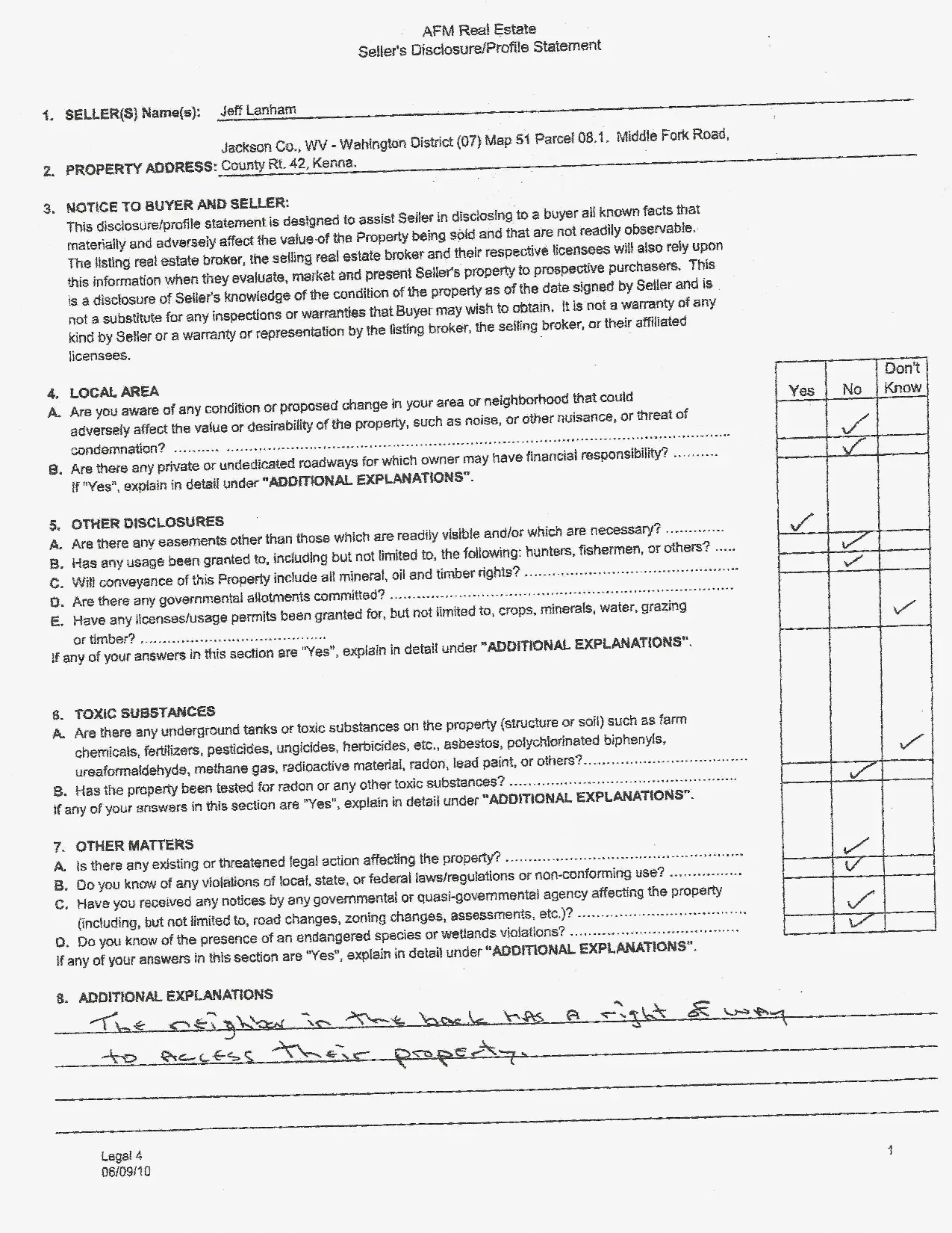 906 Lanham Property Sellers Disclosure Profile Statement thumbnail