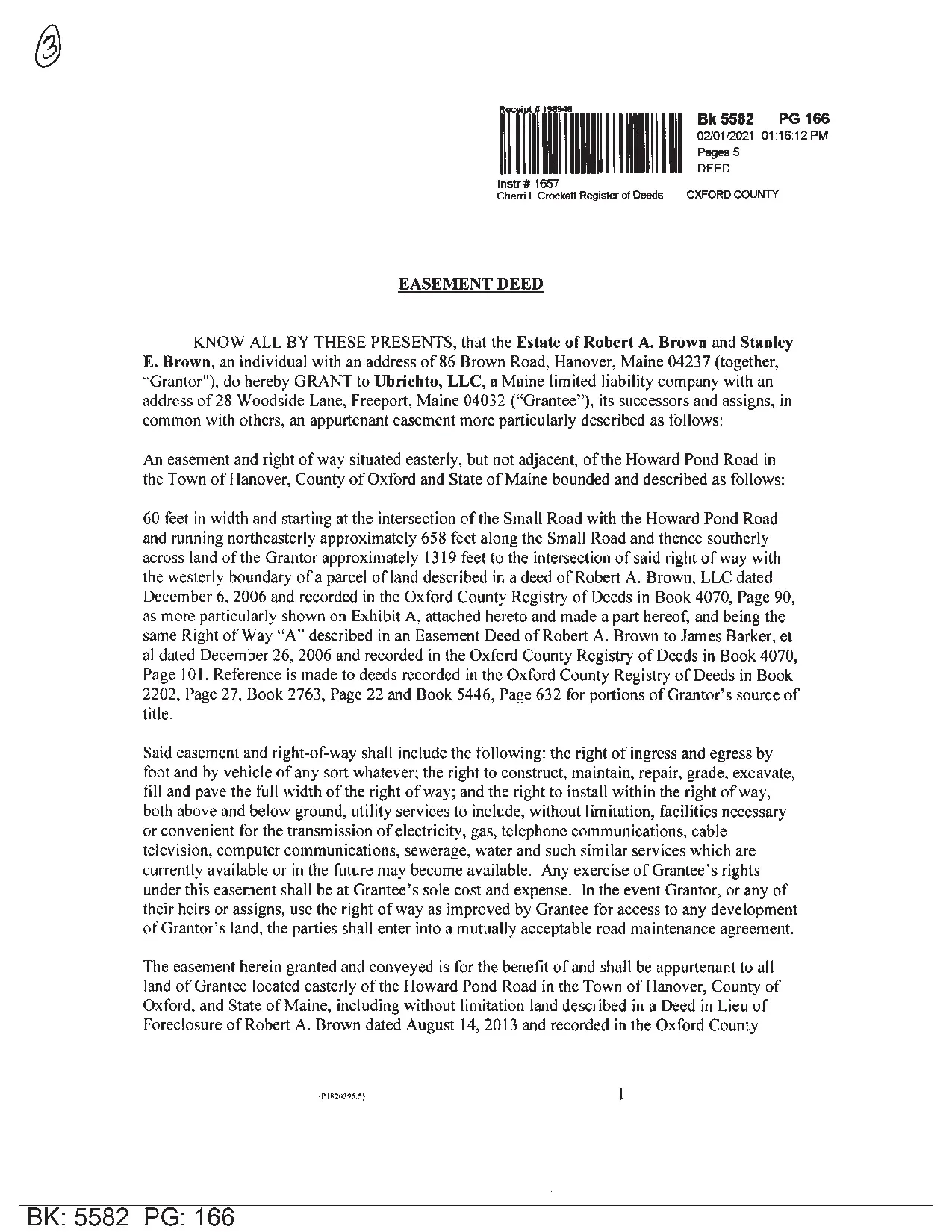 947 B 5582 PG 166 Easement Deed thumbnail