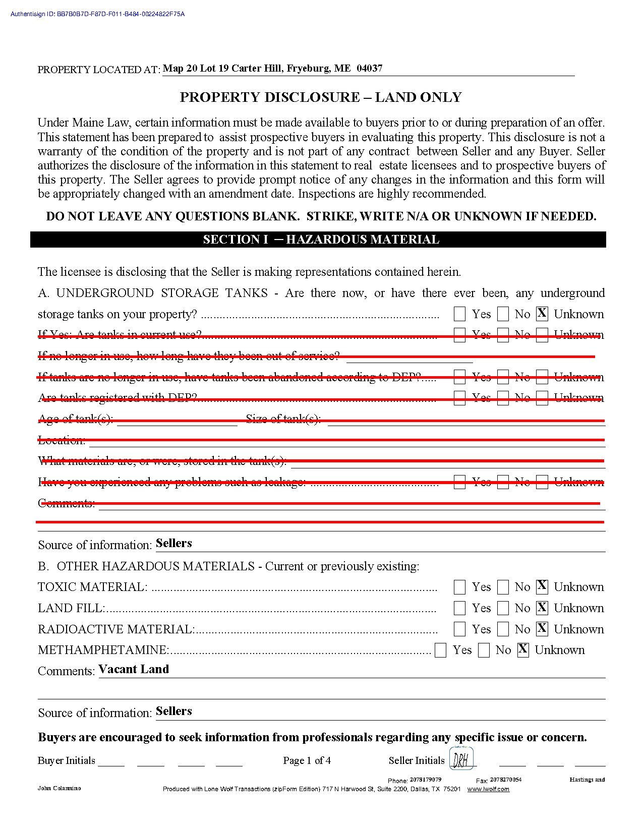 978 Property Disclosure Land Only 724 thumbnail