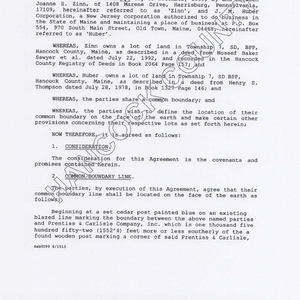 B 2892 P 491 Boundary Agreement 72 acre lot T thumbnail