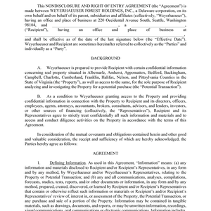 Project Apollo NONDISCLOSURE AND RIGHT OF ENTRY AGREEMENT thumbnail