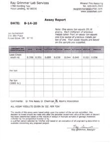 612 Lees Creek Assay Report 8 14 2020 Thumbnail